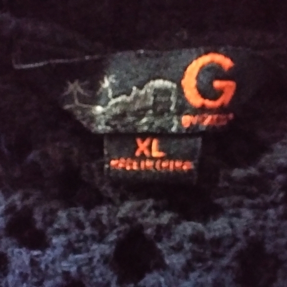 G by Guess | Black Open Crochet Knit  Drop  Shoulder Tunic Sweater Top - Picture 9 of 10